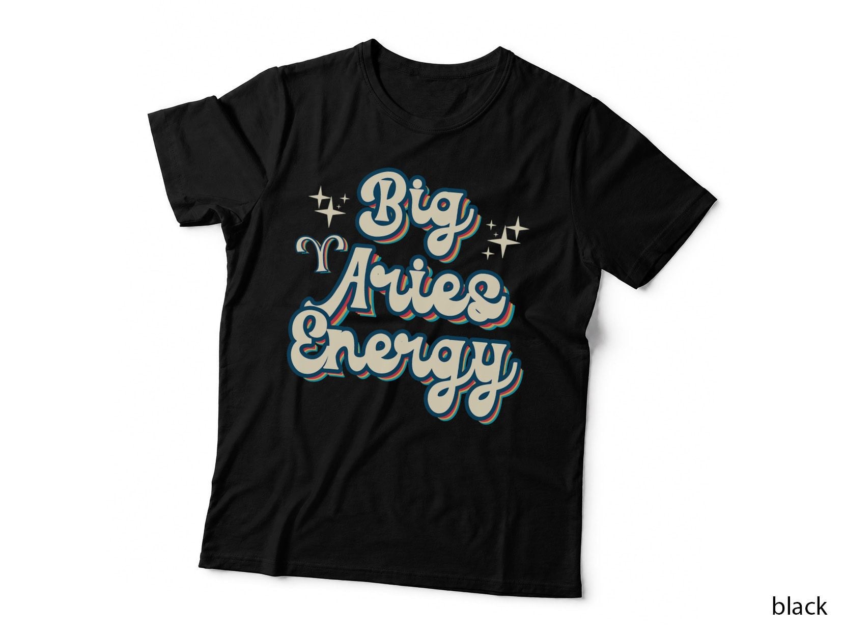 Retro Big Aries Energy Zodiac Sign Astrology Birthday T-Shirt