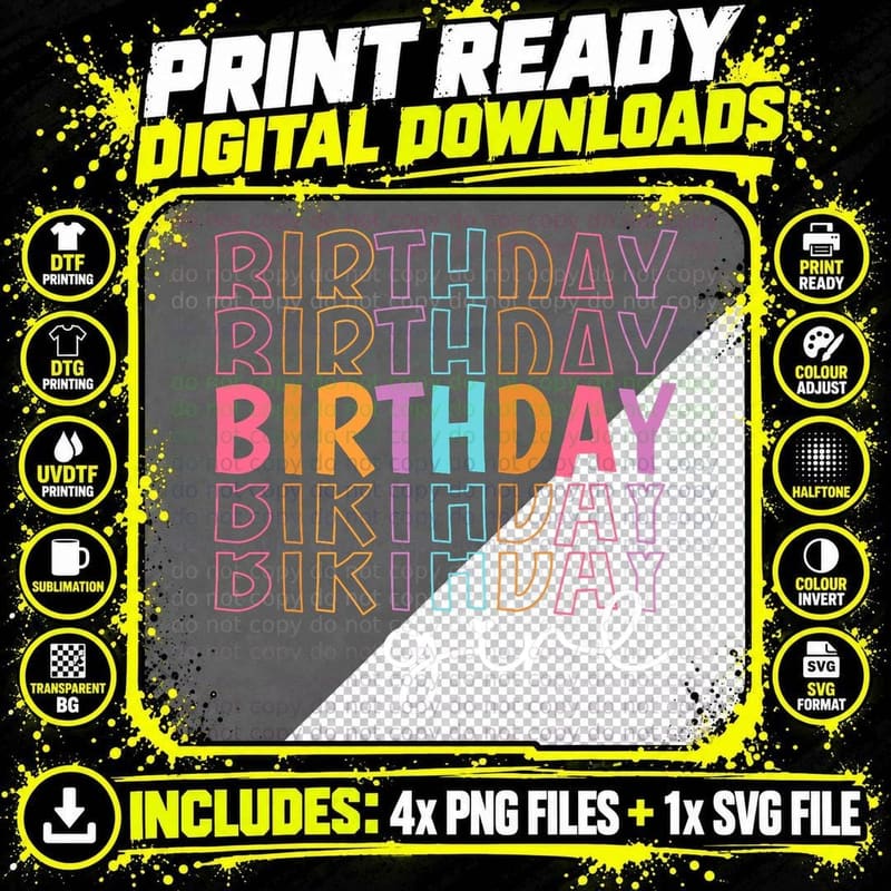 Retro Birthday for Girl Party for Princess Girl Birthday Png SVG Digital Bundle
