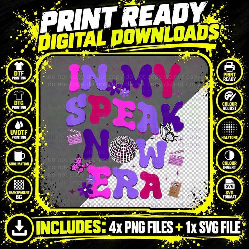Retro Groovy in My Speak Now Era Speak Now T-Shirt Png SVG Digital Bundle