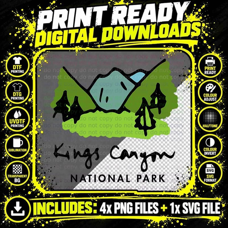 Retro Kings Canyon National Park T-Shirt Png SVG Digital Bundle