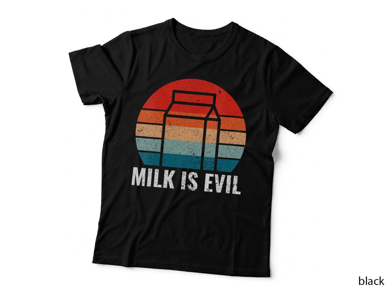 Retro Milk Is Evil - Lactose Intolerant Milk Dairy Free T-Shirt