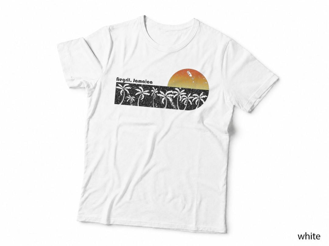 Retro Negril Jamaica Beach Sunset T-Shirt