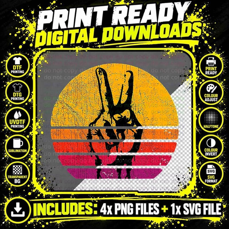Retro Peace Sign T-Shirt, 60's 70's Hippie Style Png SVG Digital Bundle