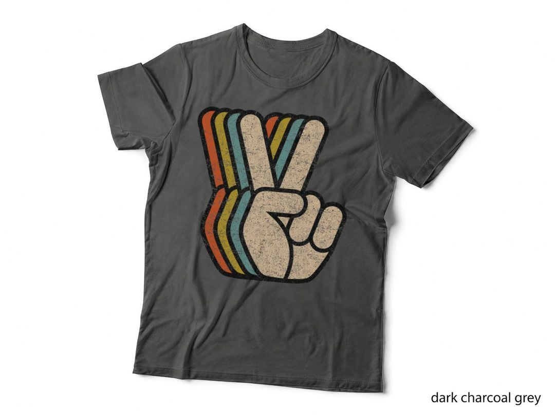 Retro Peace Sign V Fingers Vintage 60s 70s 80s Cool Graphic T-Shirt