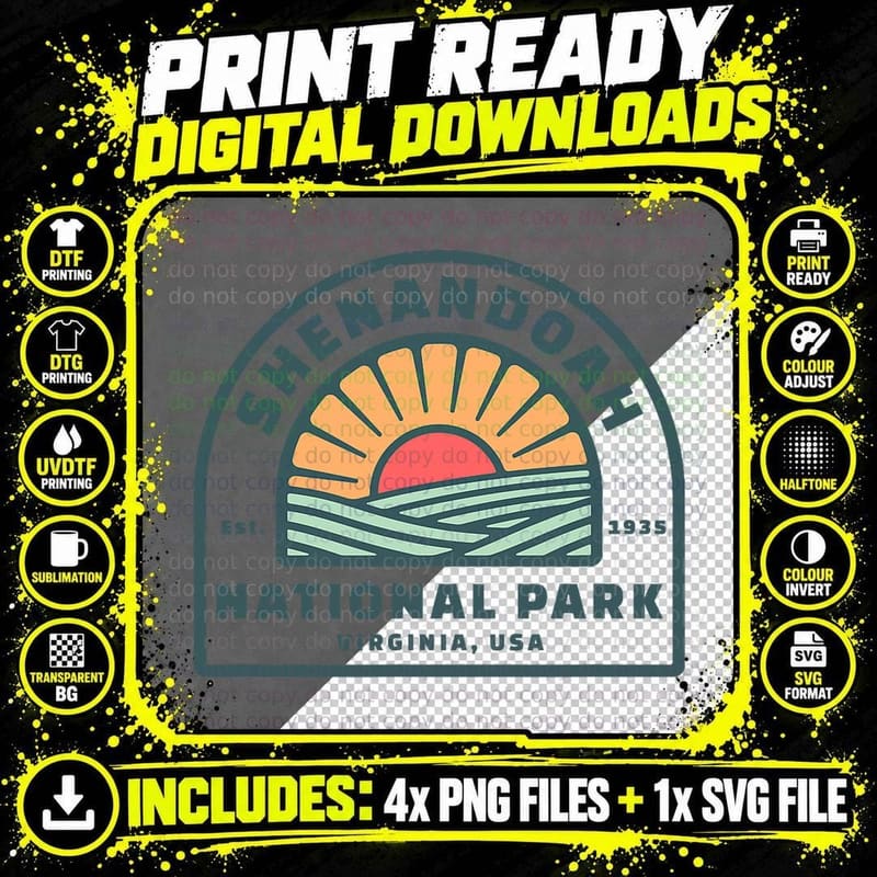 Retro Shenandoah National Park T-Shirt Png SVG Digital Bundle