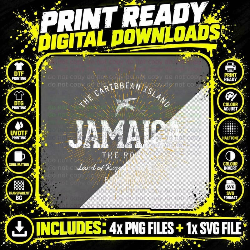 Retro Style Vintage Jamaica T-Shirt Png SVG Digital Bundle