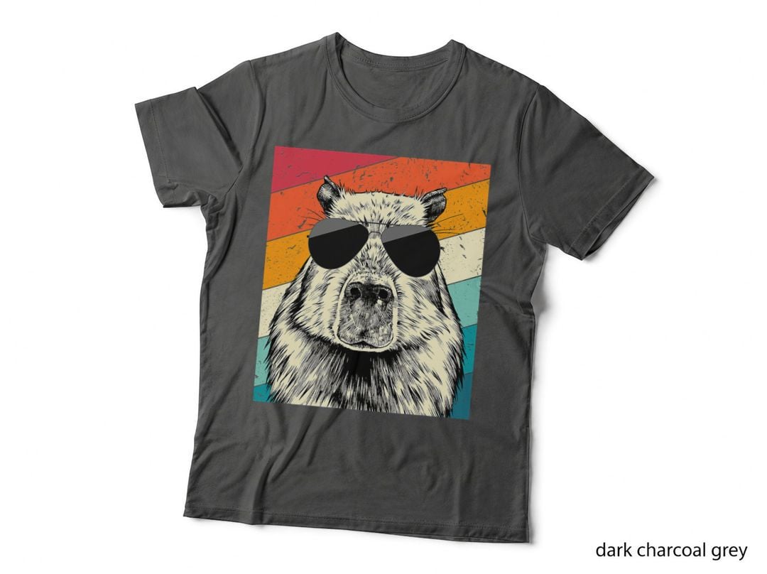Retro Vintage Capybara with Sunglasses Animal Lovers T-Shirt