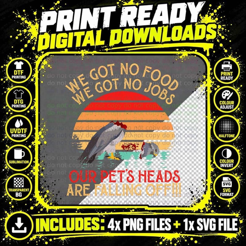 Retro Vintage Dumb & Dumber, We Got No Food We Got No Png SVG Digital Bundle