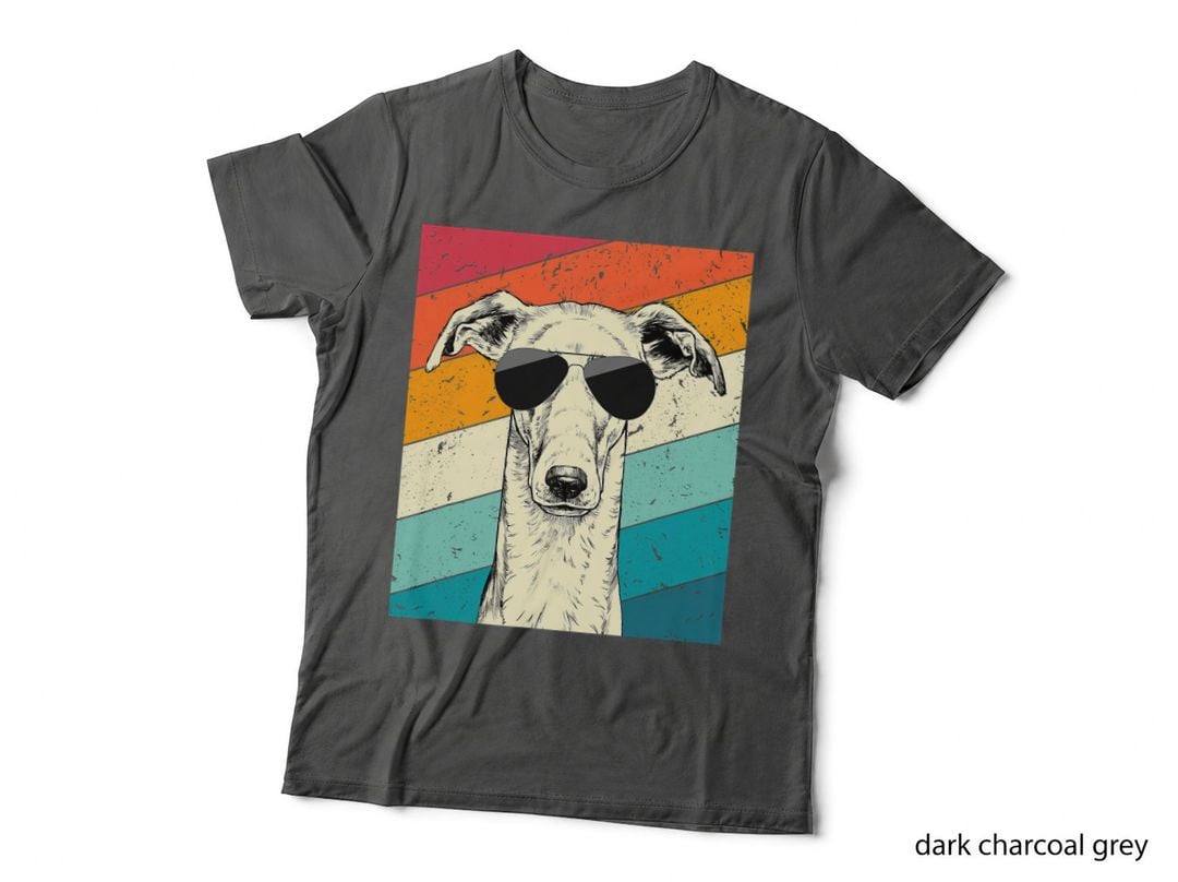 Retro Vintage Greyhound with Sunglasses T-Shirt, Animal Art