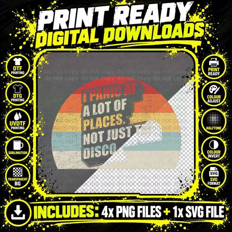Retro Vintage I Panic at a Lot of Places Not Just the Png SVG Digital Bundle