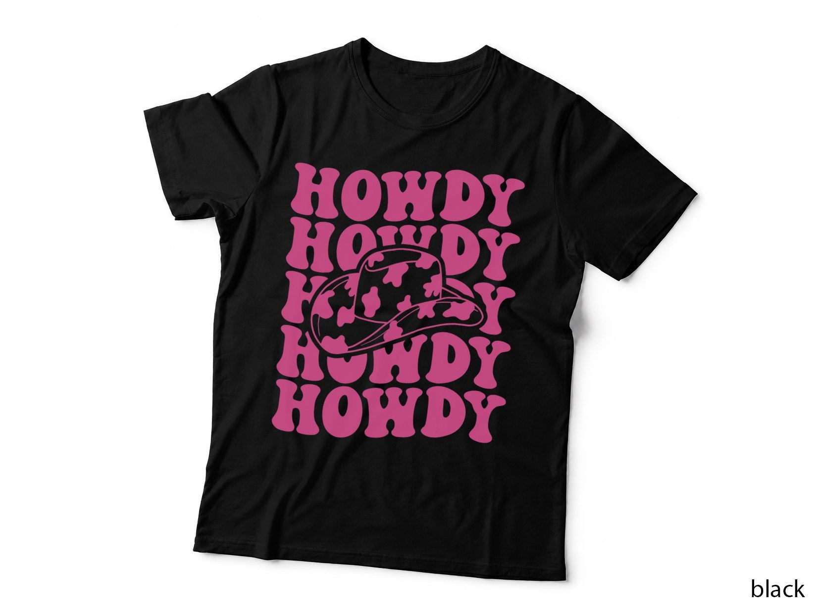 Rodeo White Howdy Western Retro Cowboy Hat Southern Cowgirl T-Shirt