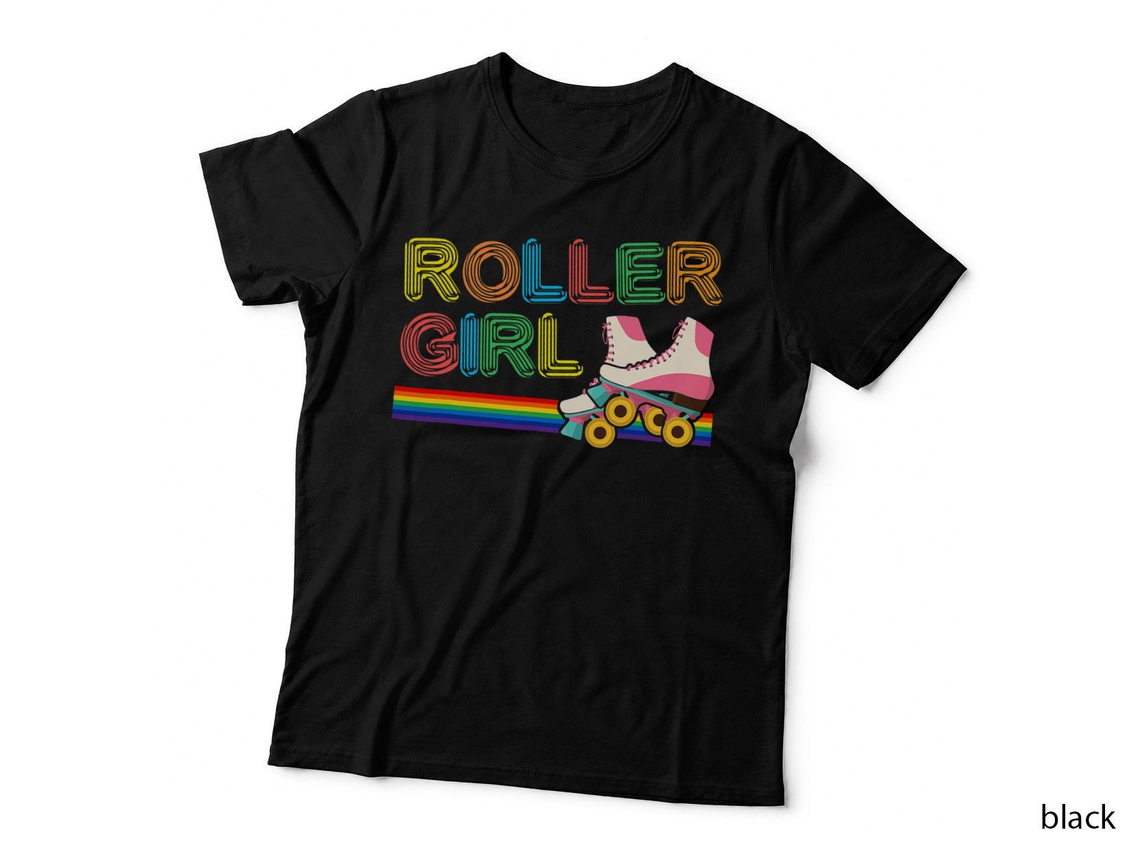 Roller Girl Vintage Seventies 70's Cool Retro Skates Skating T-Shirt