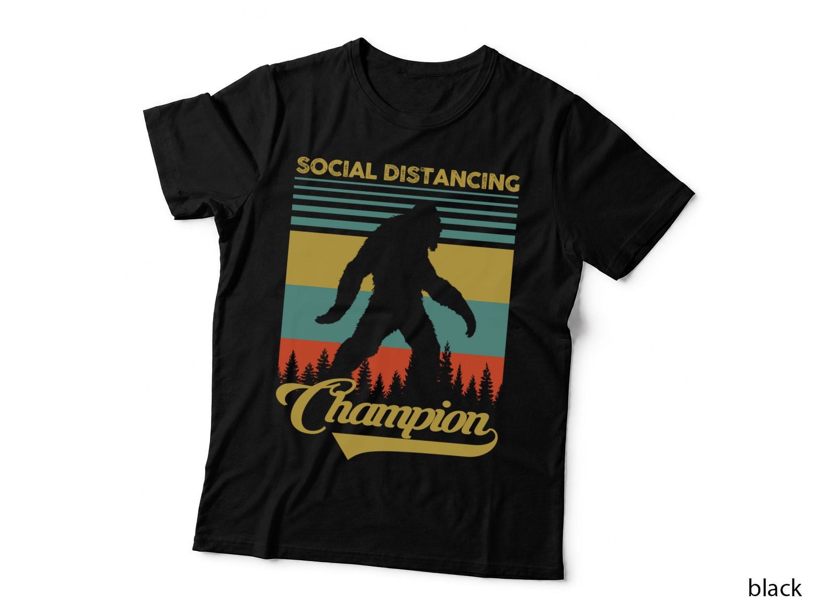 Social Distancing Champion T-Shirt, Retro Vintage Style, Fun Novelty Print