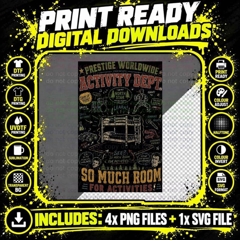 Step Brothers Vintage Activity Sheet Summer Camp Comedy Png SVG Digital Bundle