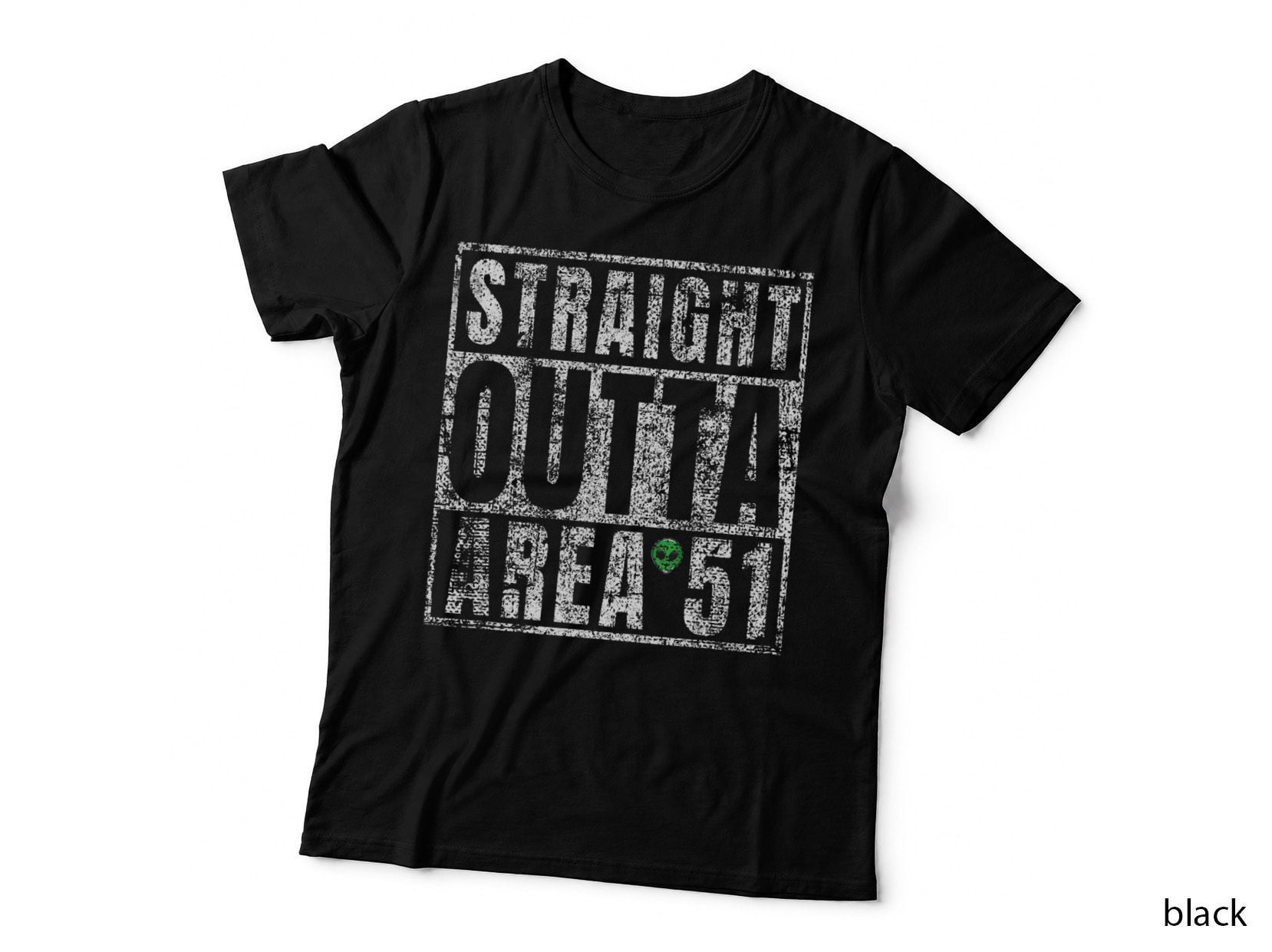 Straight Outta Area 51 UFO Alien Costume Top Vintage Storm T-Shirt