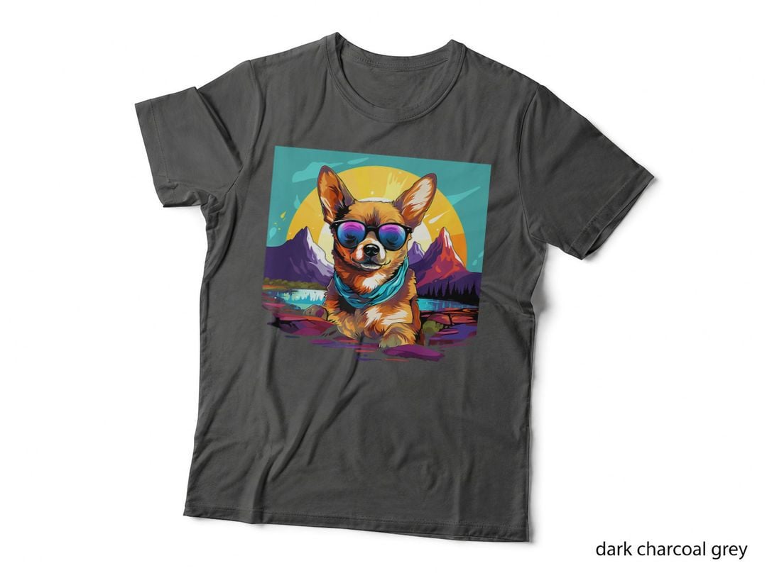 Sunglasses Corgi T-Shirt, Retro Summer Vibes, Pet Lover Apparel