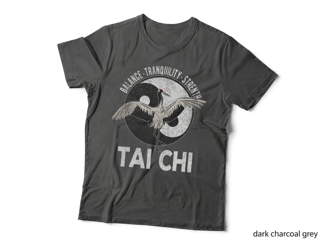 Tai Chi Yin Yang Crane Chinese Martial Arts Retro Vintage T-Shirt