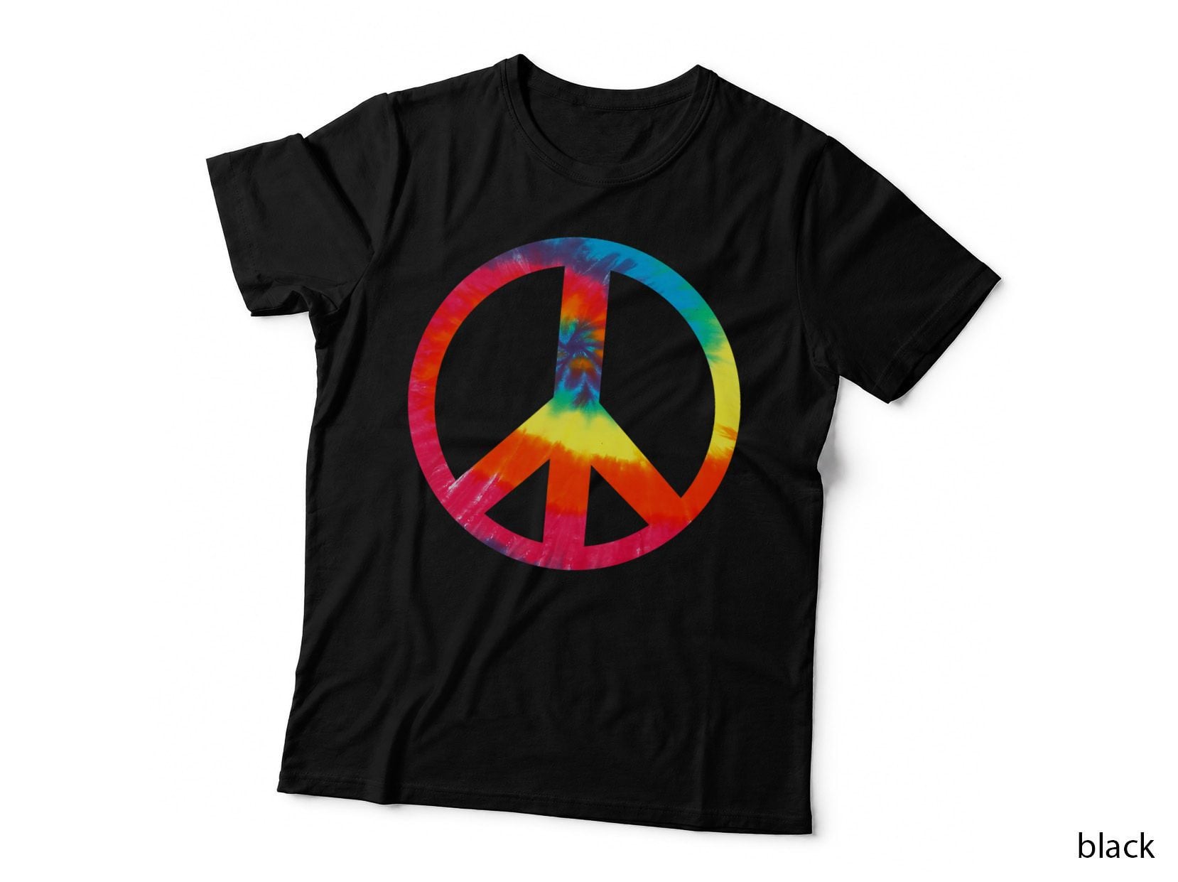 Tie Dye Peace Sign T-Shirt, Hippie Vibes, Retro Summer Style