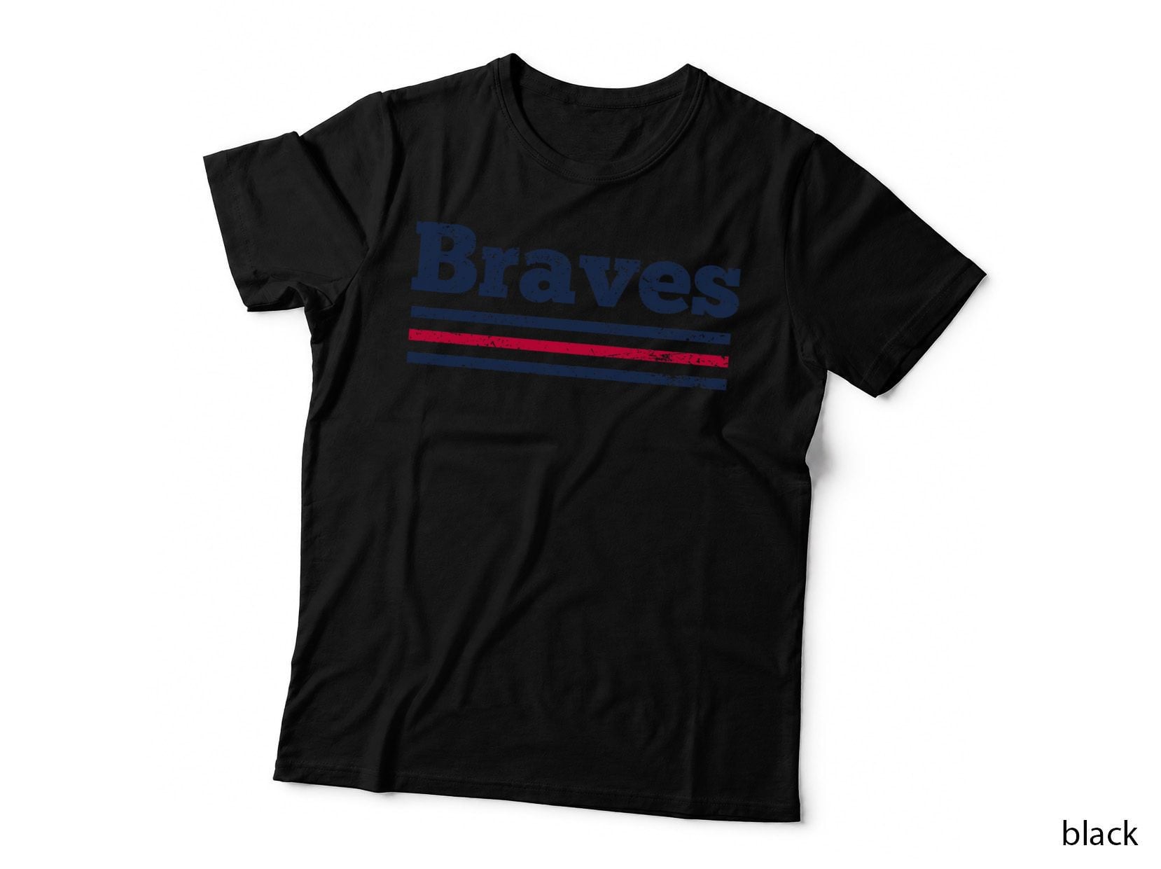 Vintage Braves Retro Three Stripe Weathered Shirt T-Shirt