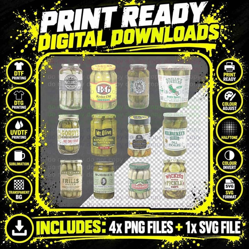Vintage Canned Pickles Lovers T-Shirt Png SVG Digital Bundle