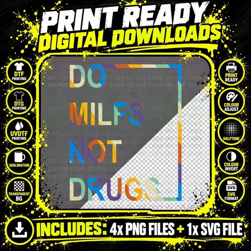 Vintage Do Milfs Not Drugs T-Shirt Png SVG Digital Bundle
