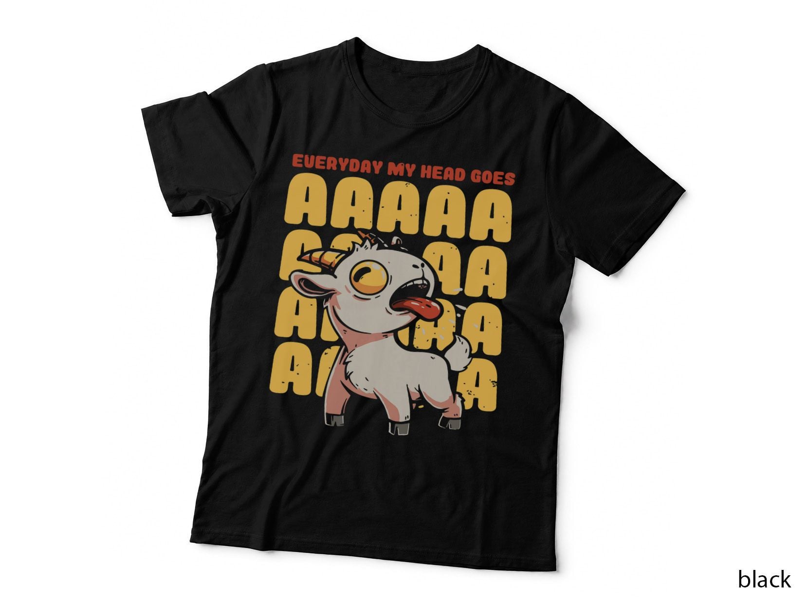 Vintage Everyday My Head Goes AAAA Cute Goat Animal Lover T-Shirt