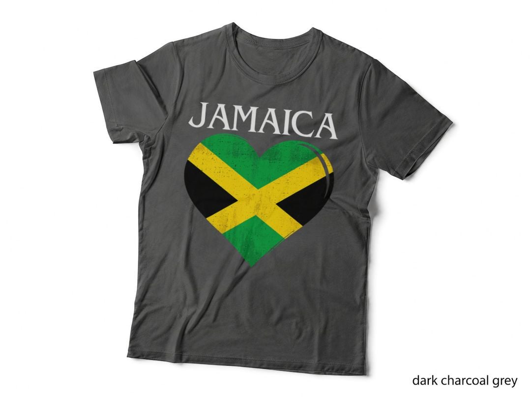 Vintage Jamaica Flag Heart for Jamaican T-Shirt