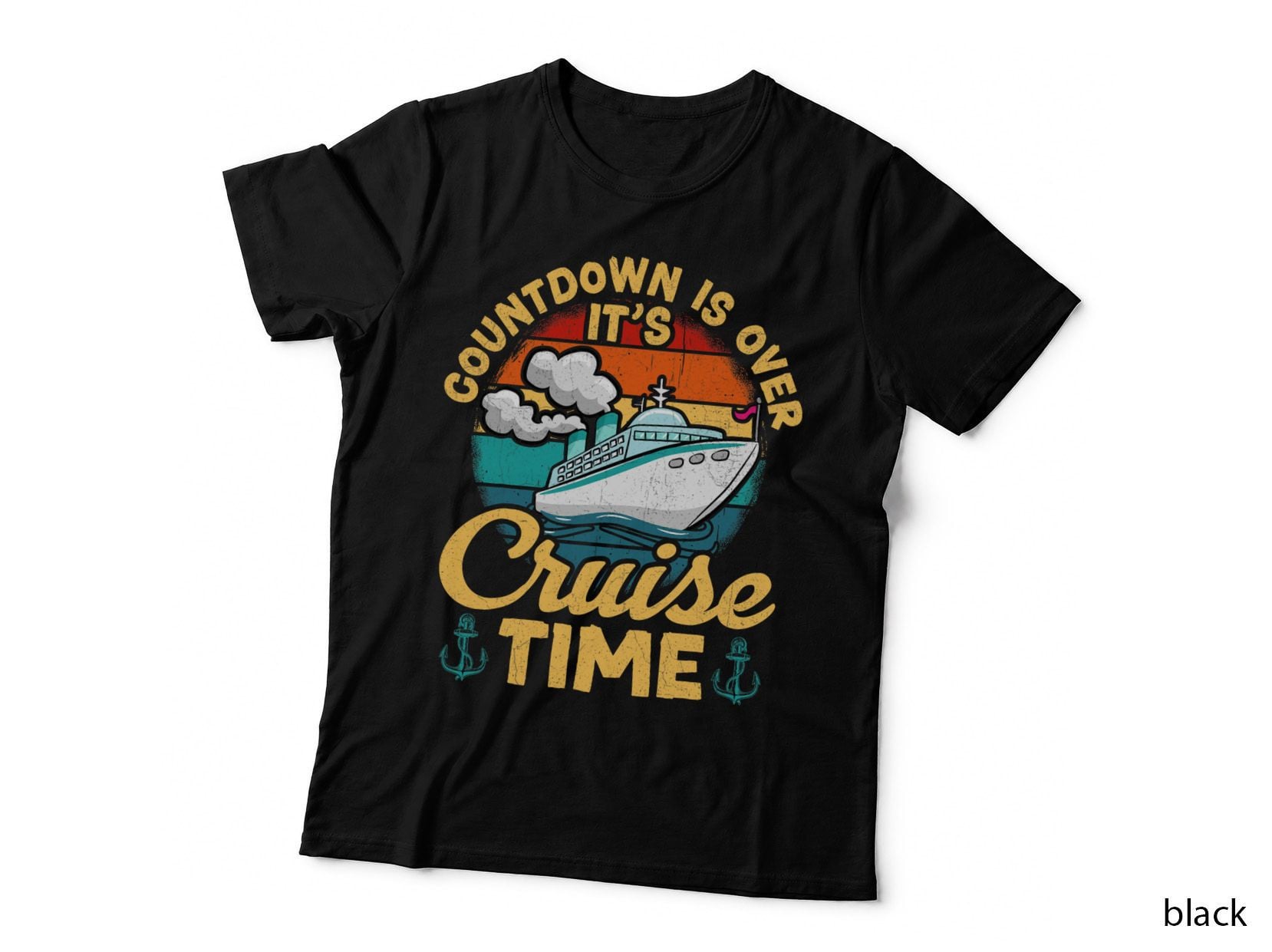 Vintage Retro Countdown Is Over It's Cruise Time Cruising T-Shirt