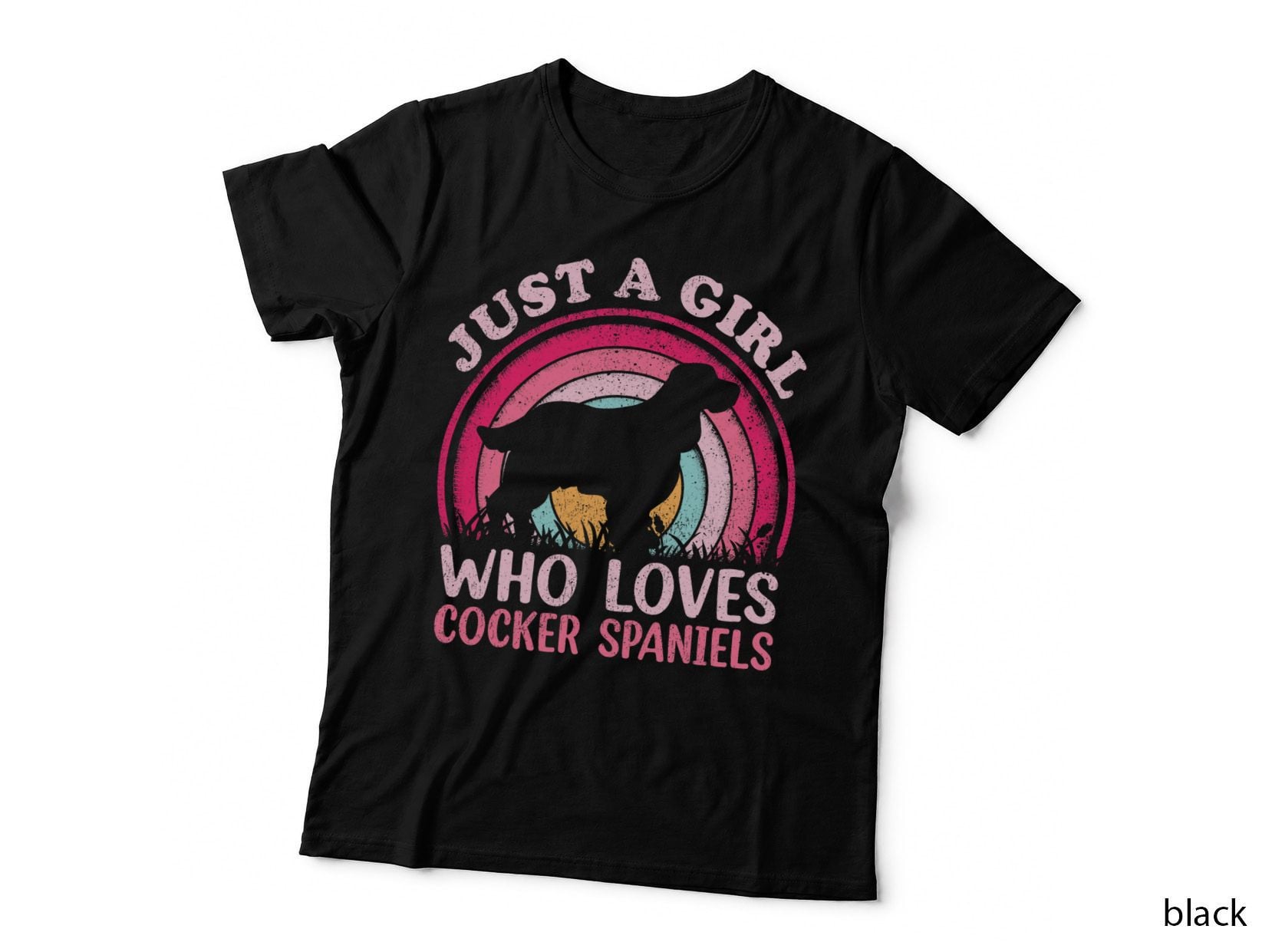 Vintage Retro Just a Girl Who Loves Cocker Spaniels T-Shirt