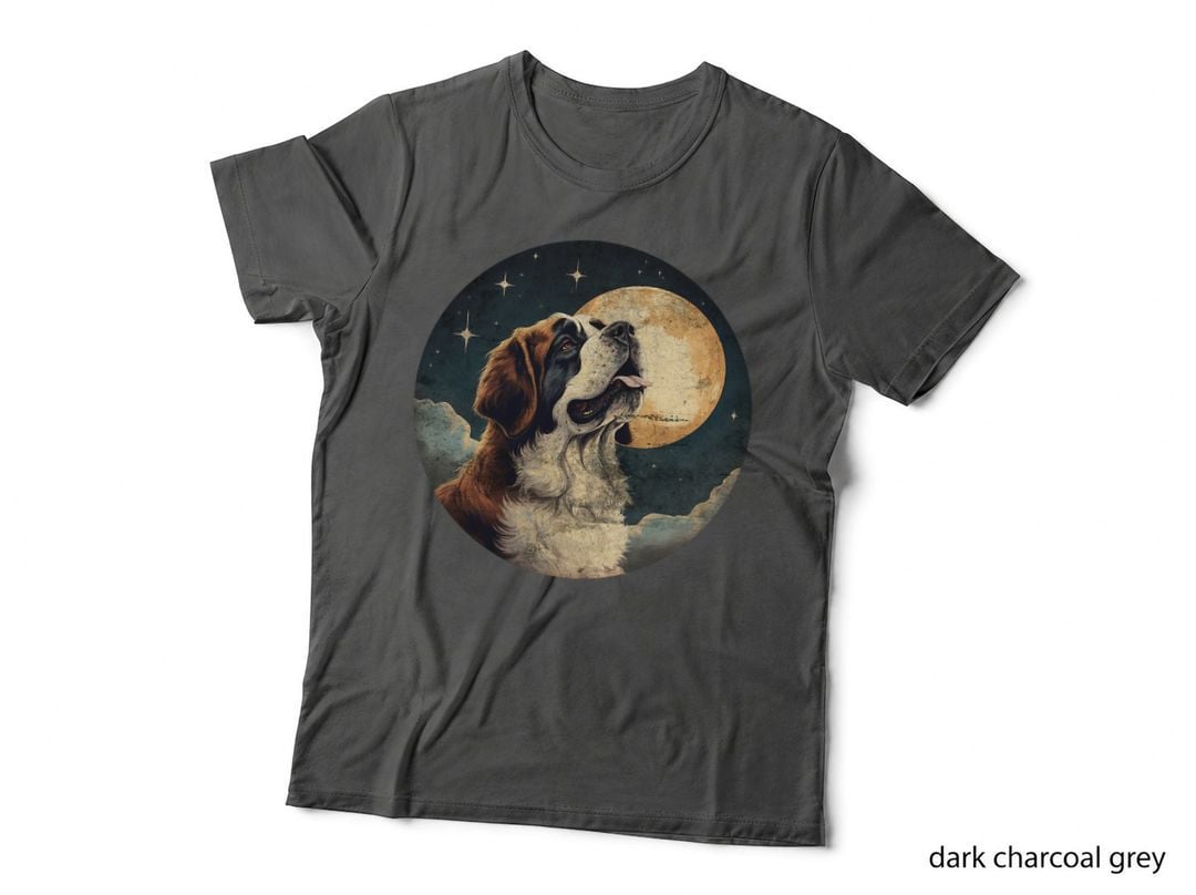 Vintage Saint Bernard with the Moon T-Shirt