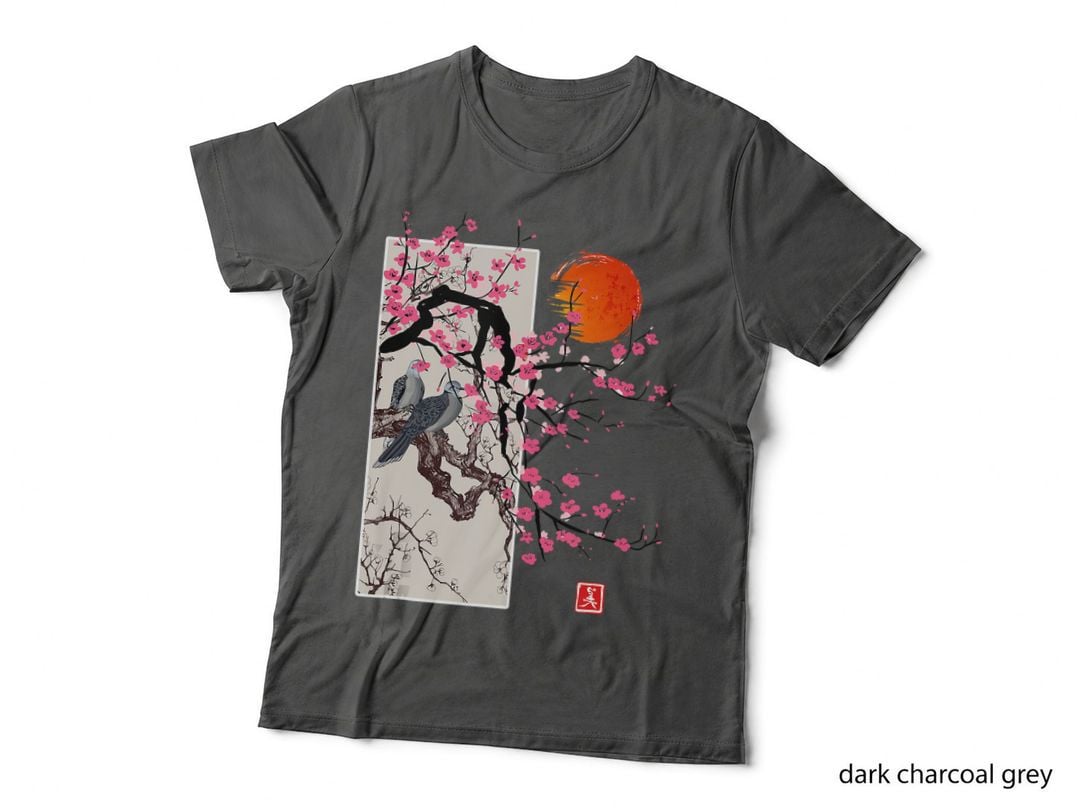 Vintage Sakura Blossom Japanese Cherry Scenery Gift T-Shirt
