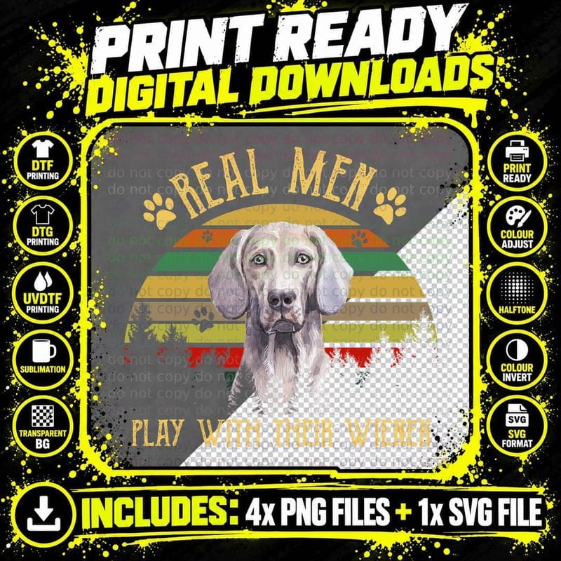 Weimaraner T-Shirt, Retro Vintage Style Png SVG Digital Bundle