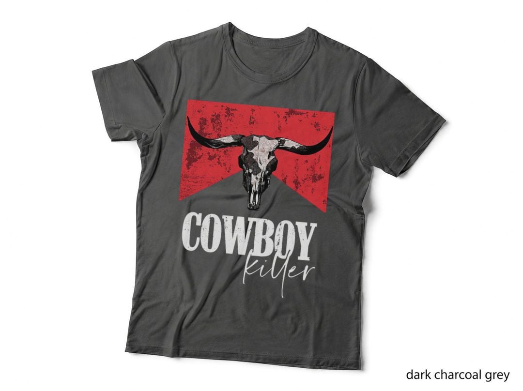 Western Cowgirl Vintage Punchy Cowboy Killers Skull T-Shirt
