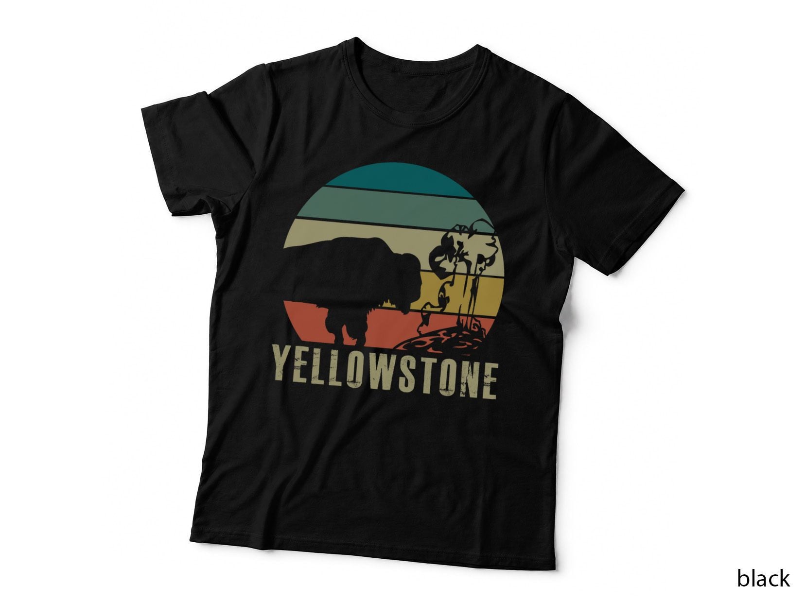 Yellowstone National Park Vintage Buffalo Bison Retro Gift T-Shirt