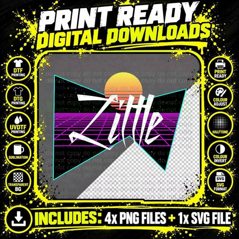 80s Vaporwave Retro Ggbig Sorority Reveal Big Little Png SVG Digital Bundle