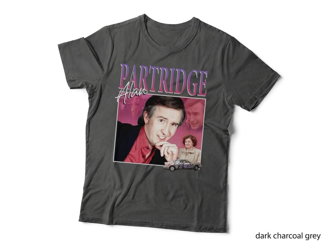 Alan Partridge 90S Homage T-Shirt, Retro TV Comedy Collage, British Classic