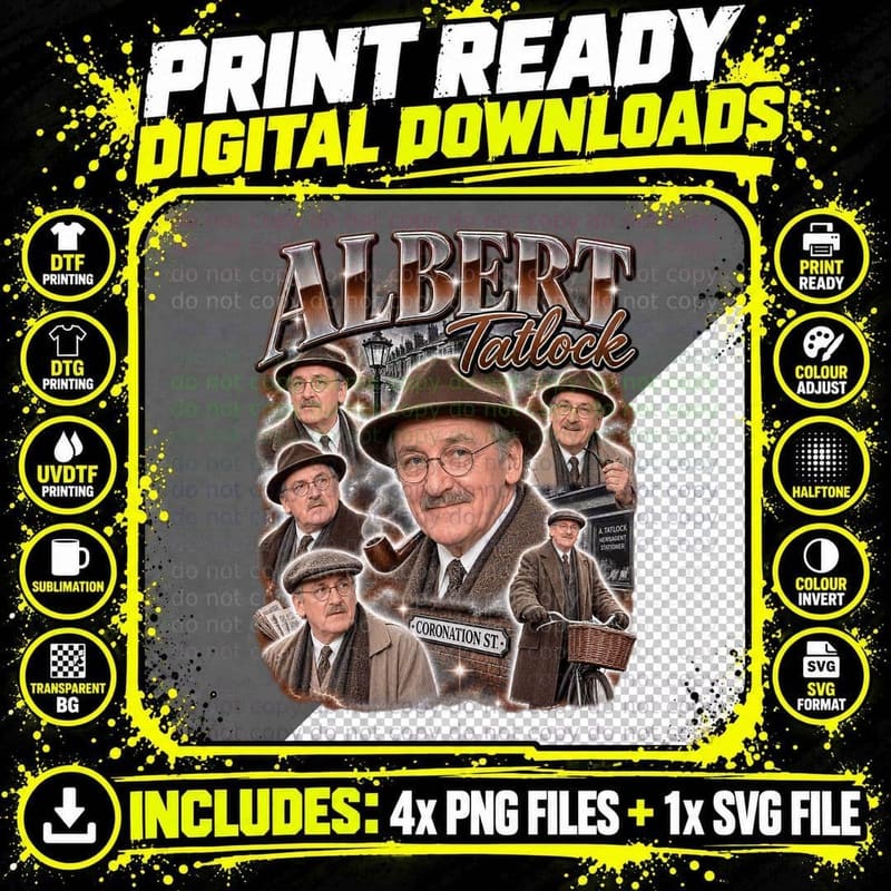 Albert Tatlock Coronation Street Corrie British TV Soap Png SVG Digital Bundle