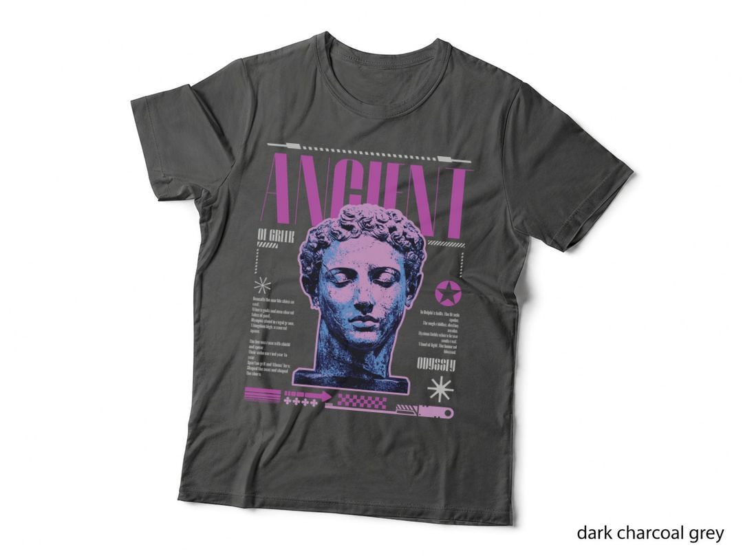 Ancient Greek Marble Bust Pop-Art Duotone, Retro Urban Fashion T-Shirt