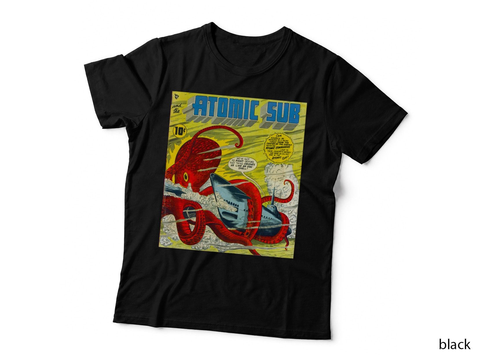 Atomic Sub Vintage Comic Book T-Shirt, Retro Sci-Fi, Nostalgia Apparel