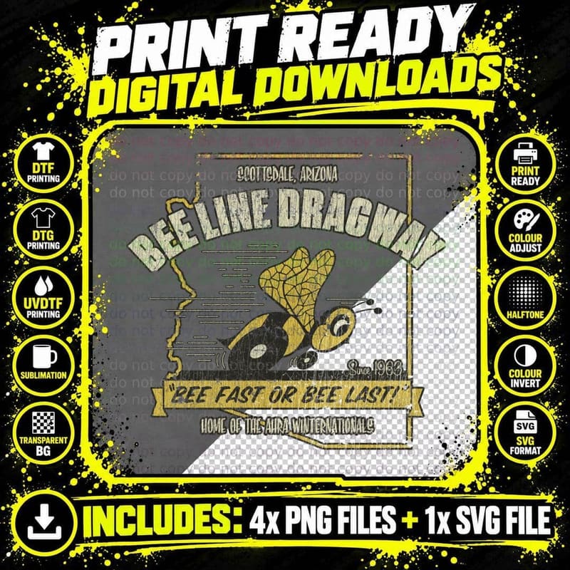 Beefline Dragway T-Shirt, Vintage Drag Racing Png SVG Digital Bundle