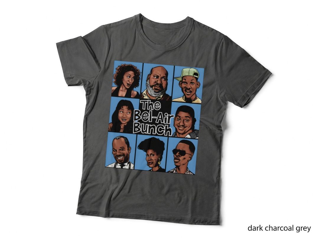 Bel-Air Bunch Comic Portrait Grid, Fresh Prince Cast T-Shirt, 90S TV