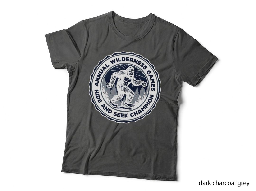 Bigfoot Hide and Seek Champ T-Shirt, Retro Wilderness Tee