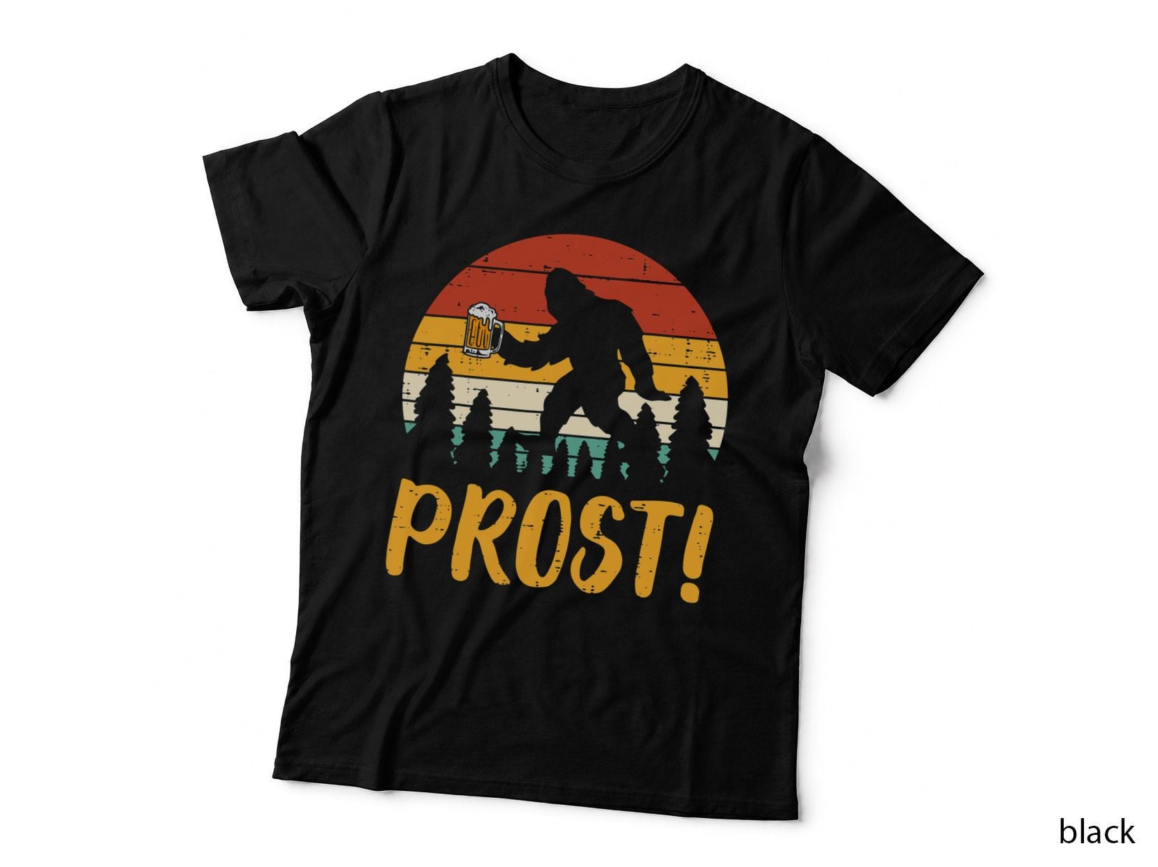 Bigfoot Sasquatch Prost Retro Bavarian Oktoberfest Men Women T-Shirt