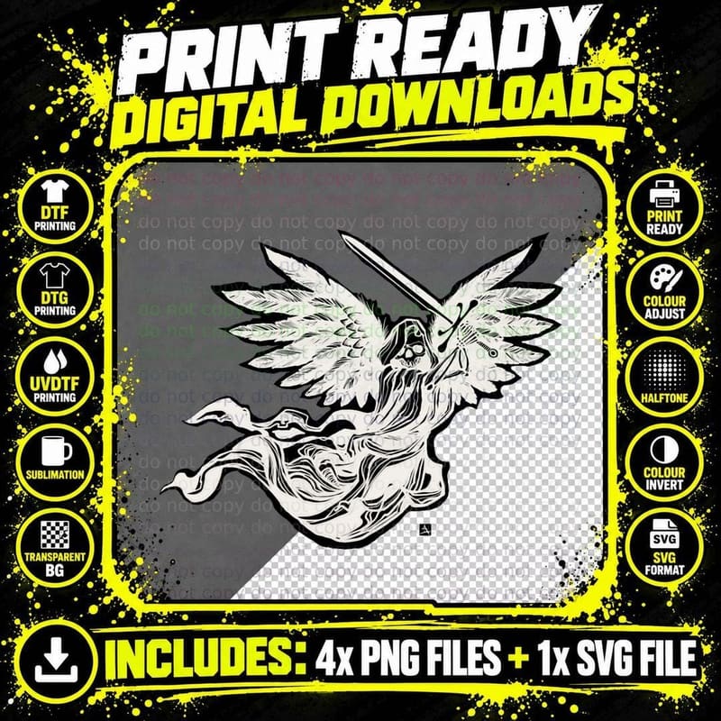 Black Angel Classic T-Shirt Png SVG Digital Bundle