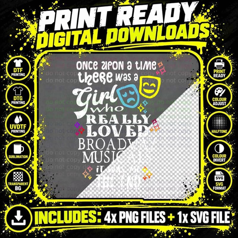 Broadway Musical Theatre T-Shirt, Vintage Retro Png SVG Digital Bundle
