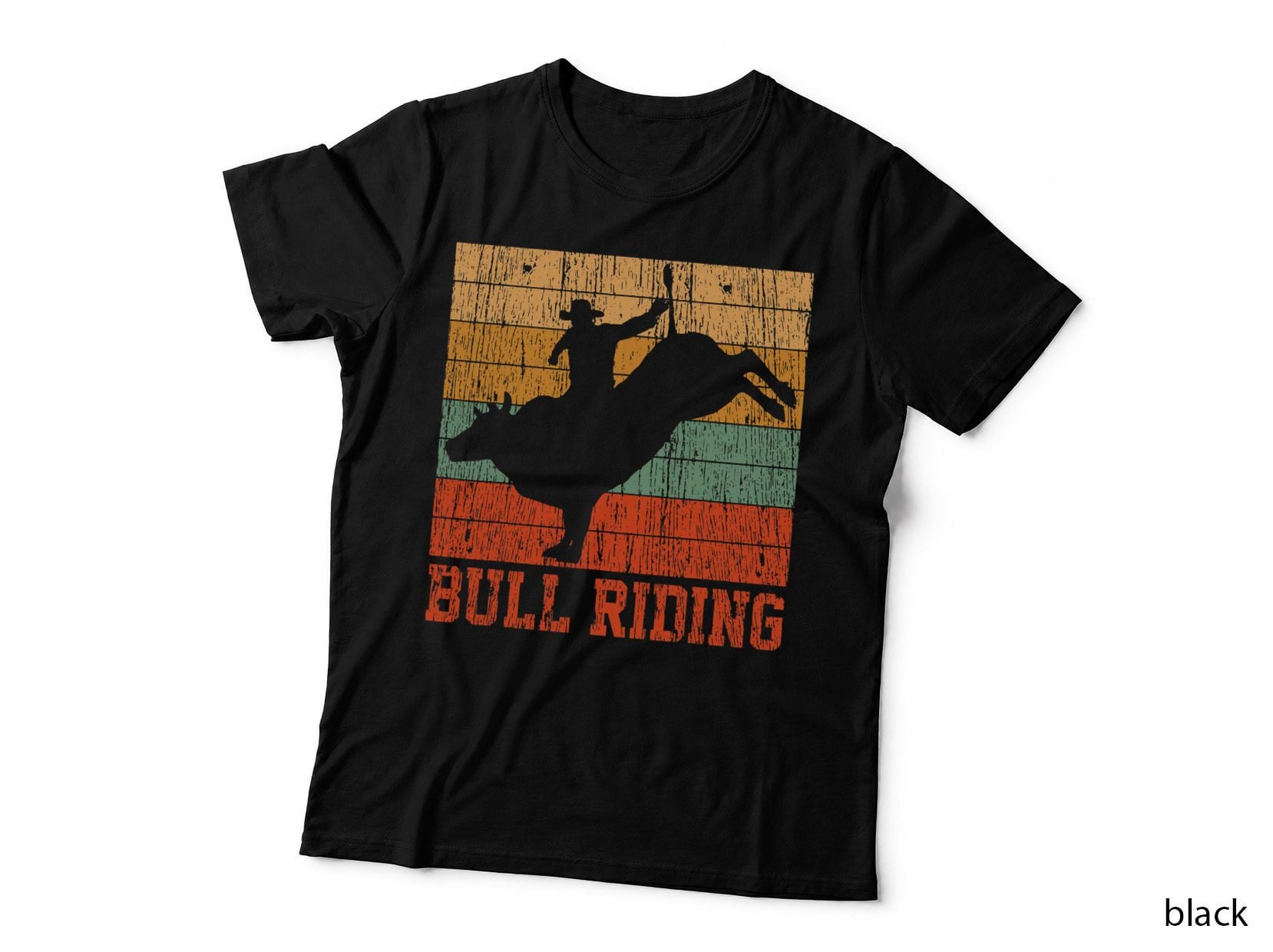 Bull Riding Retro Vintage Rodeo Western Country Gift T-Shirt
