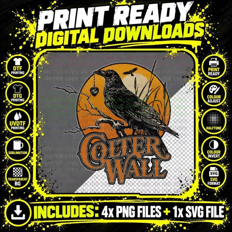 Colter Wall Classic T-Shirt Png SVG Digital Bundle