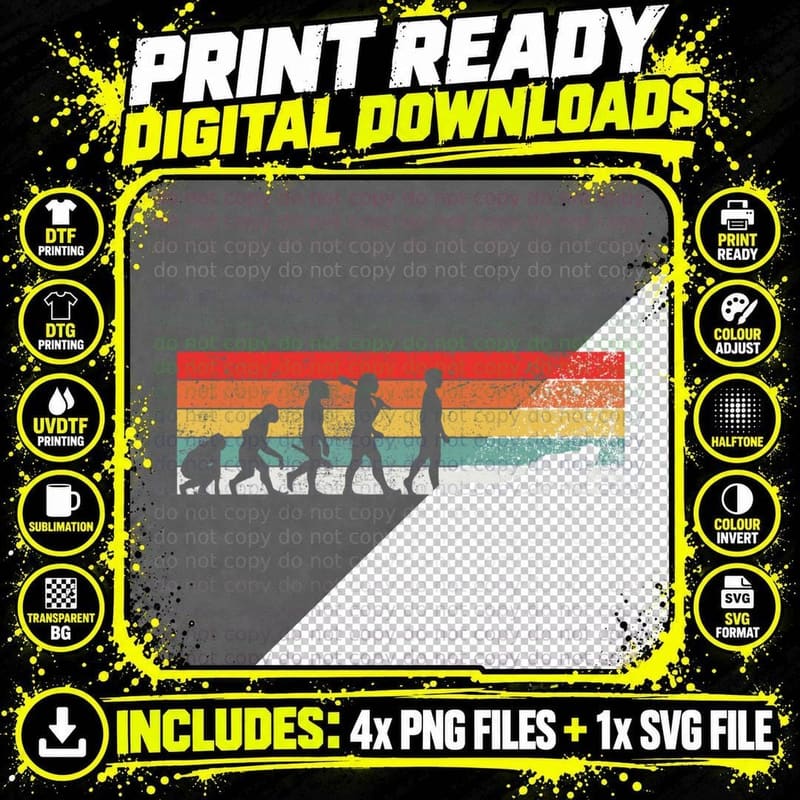 Curling Evolution Silhouette T-Shirt Png SVG Digital Bundle