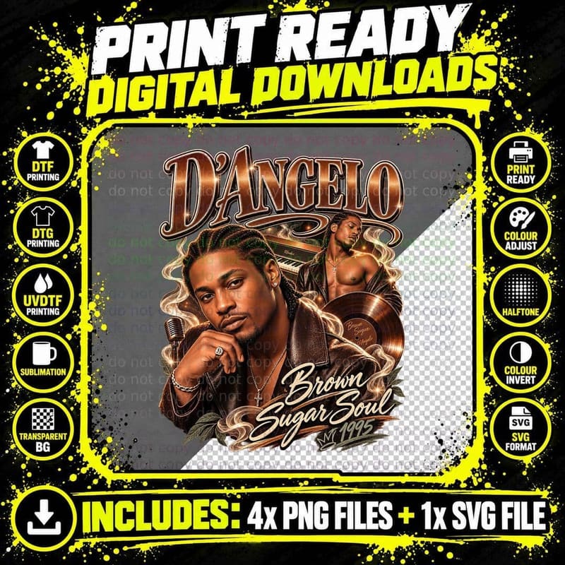 D'angelo Brown Sugar Soul 1995 Vintage Neo Soul R&b Png SVG Digital Bundle