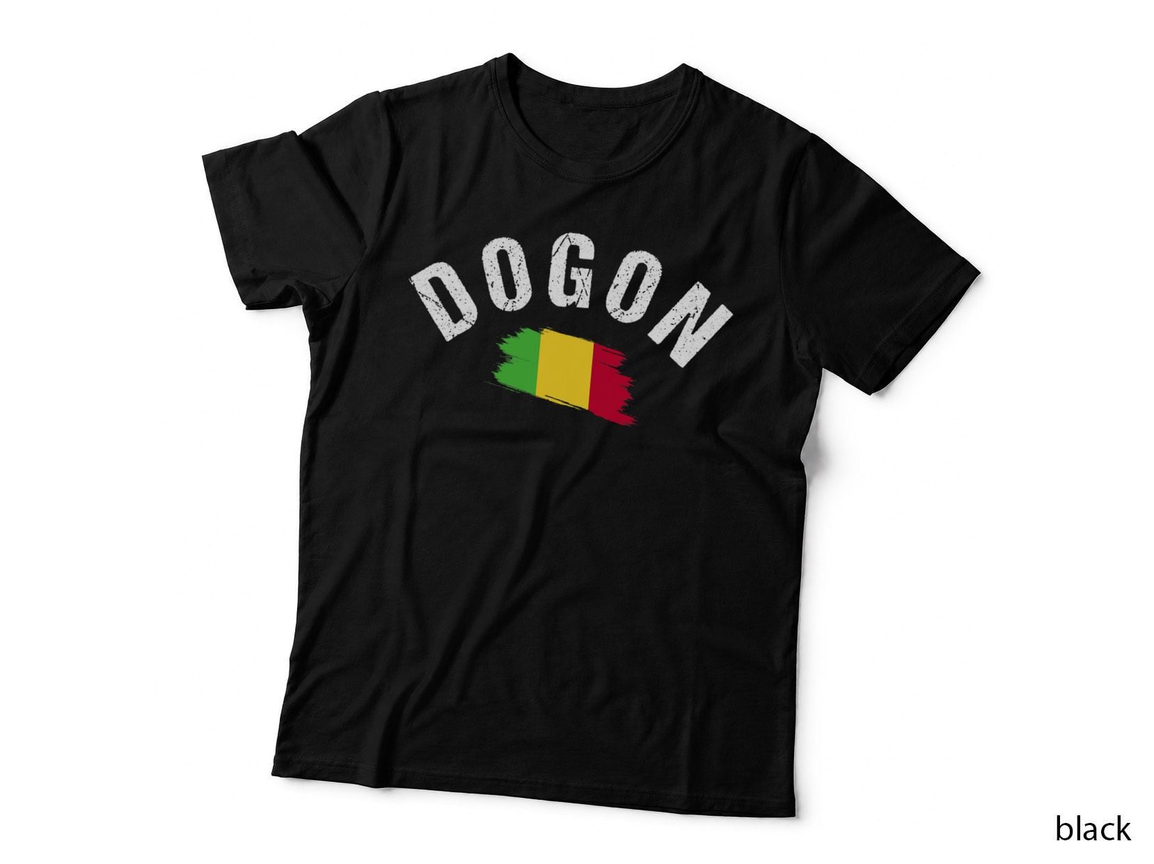 DOGON Mali Culture - Vintage Large Distressed Letters T-Shirt